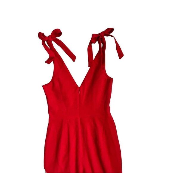 Dress The Population Sleeveless V-Neck Jumpsuit Womens Red Size Extra Small - Picture 5 of 6